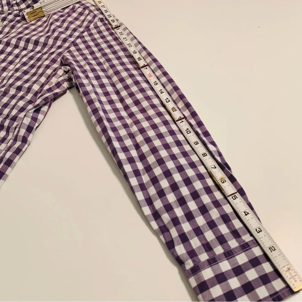 J. Crew Men’s Purple Checked Button Down Shirt Long Sleeves Size Large